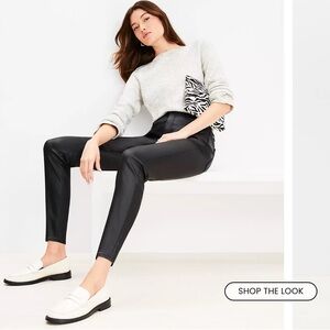 New LOFT Black Coated The Curvy Skinny Jean Pants Size 28